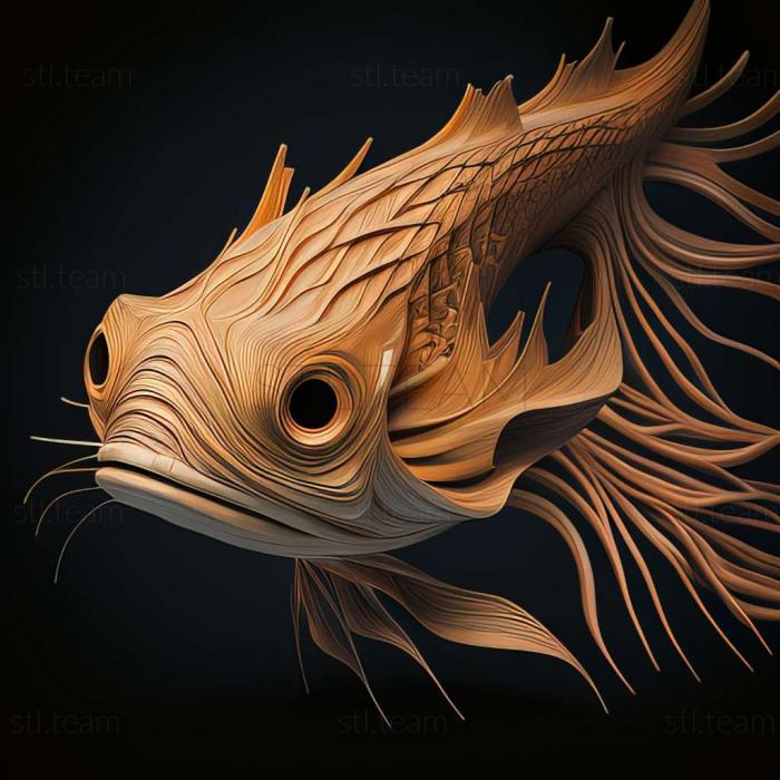 3D model Long   whiskered dianema fish (STL)